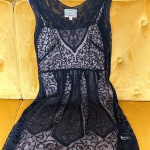 yoana baraschi for anthropologie black lace dress